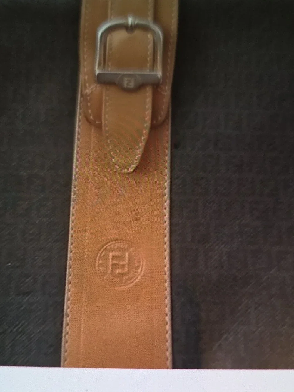 Vintage Fendi Black and Tan Messenger Bag with Top Handle